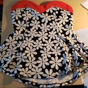 Cute Peplum Strapless Top